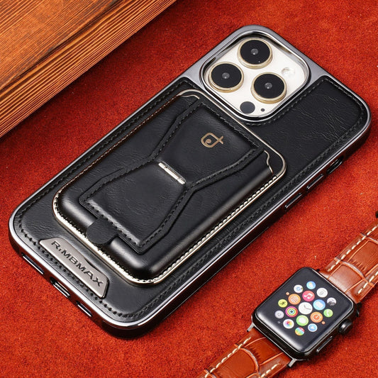 🔥Essential For Business📱Luxury leather iPhone case with removable magnetic tape