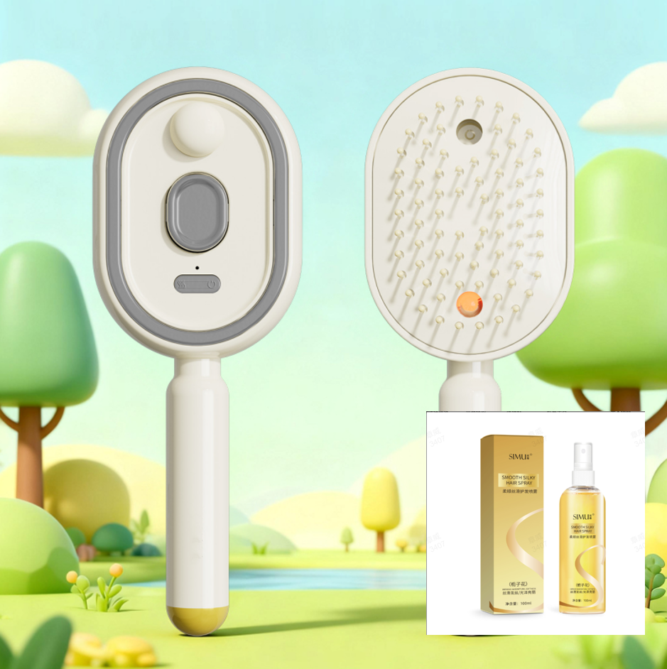 💆‍♀️ 50% OFF NOW! 💧 Electric Spray & Massage Hair Brush – Soothing Scalp Massage, Fine Mist Spraying & Smooth Hair Care – Detangle, Nourish, Relax ✨