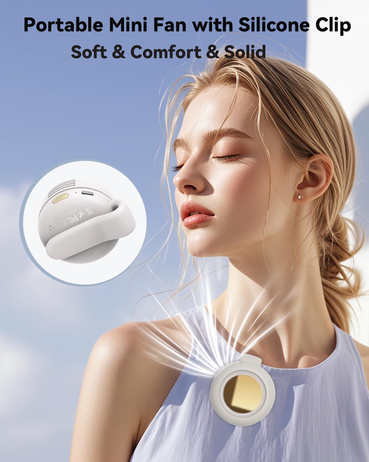 🥳2026 HOT SALE🥳💞50K+ SOLD!🌀🛡️ 50% OFF! Bladeless Clip‑on Fan – No exposed blades, safe for kids & pets. Powerful airflow, whisper‑quiet. 🧊❄️