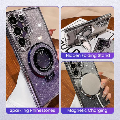Dazzling Folding Bracket That Sparkles Case Cover for Samsung S Series