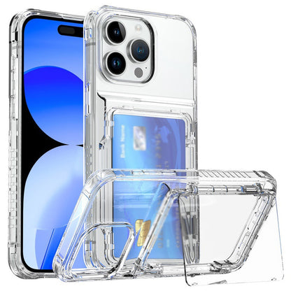 Transparent photocard phonecase clear phonecase with photocard holder with flip open card holder with Flip Large Cards Slot Holder for iphone 13 14 15 series