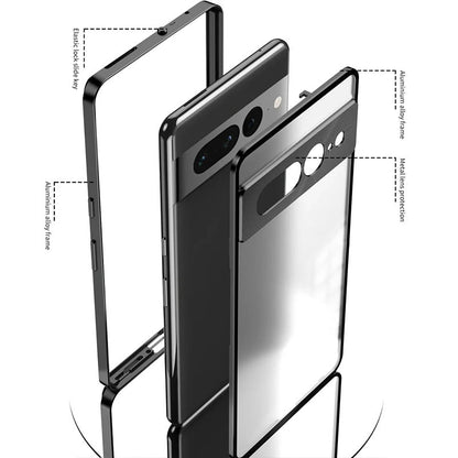 Funda de aluminio magnética con protección de cámara para la serie Google Pixel