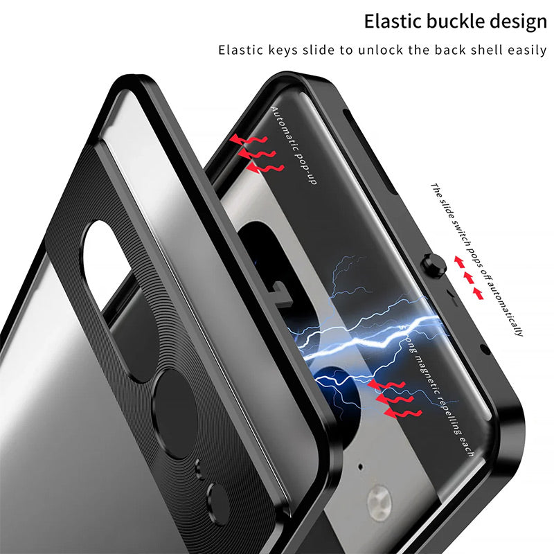 Funda de aluminio magnética con protección de cámara para la serie Google Pixel
