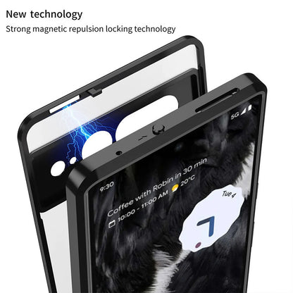 Funda de aluminio magnética con protección de cámara para la serie Google Pixel