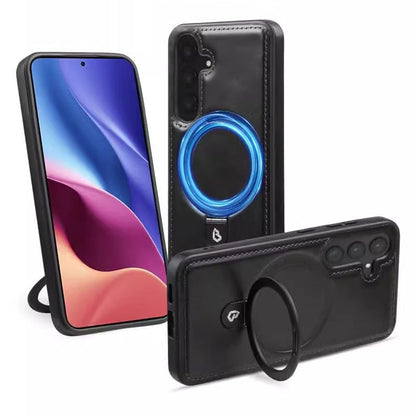 Artificial Leather Phone Case with Magnetic Folding Stand for Samsung（Series S22-25）