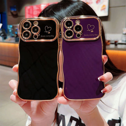 New Arrival - Fashionable Ripple Heart Solid Color Shockproof iPhone Case