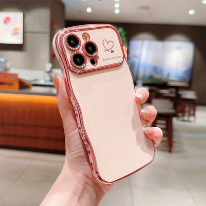 New Arrival - Fashionable Ripple Heart Solid Color Shockproof iPhone Case