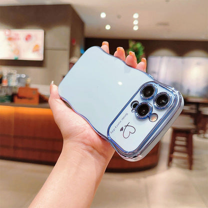 New Arrival - Fashionable Ripple Heart Solid Color Shockproof iPhone Case