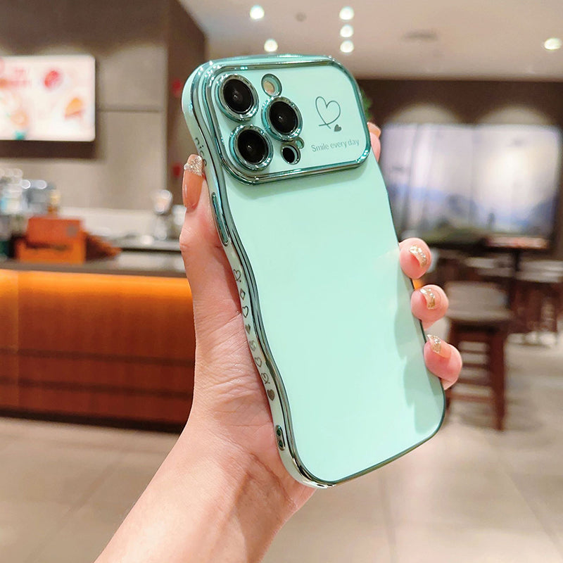 New Arrival - Fashionable Ripple Heart Solid Color Shockproof iPhone Case