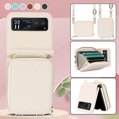 Leather case with card holder and zip for Samsung Galaxy Z Flip3/4/5/6