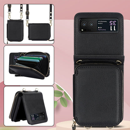 Leather case with card holder and zip for Samsung Galaxy Z Flip3/4/5/6