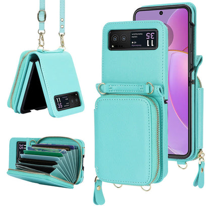 Leather case with card holder and zip for Samsung Galaxy Z Flip3/4/5/6