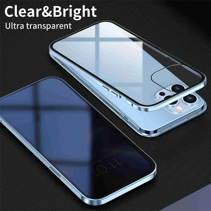 🛒⏰️𝐓𝐨𝐝𝐚𝐲'𝐬 𝐅𝐫𝐞𝐞 𝐬𝐡𝐢𝐩𝐩𝐢𝐧𝐠✈️Anti-peeping Magnetic Tempered Glass Double-sided Phone Case（Series iPhone11-16）