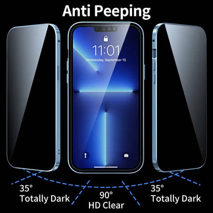 🛒⏰️𝐓𝐨𝐝𝐚𝐲'𝐬 𝐅𝐫𝐞𝐞 𝐬𝐡𝐢𝐩𝐩𝐢𝐧𝐠✈️Anti-peeping Magnetic Tempered Glass Double-sided Phone Case（Series iPhone11-16）