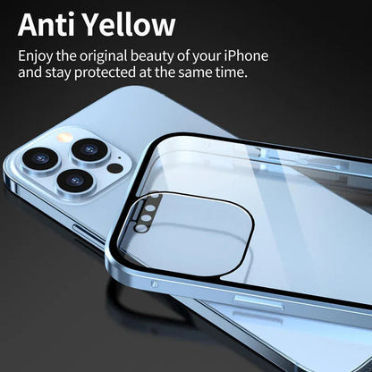 🛒⏰️𝐓𝐨𝐝𝐚𝐲'𝐬 𝐅𝐫𝐞𝐞 𝐬𝐡𝐢𝐩𝐩𝐢𝐧𝐠✈️Anti-peeping Magnetic Tempered Glass Double-sided Phone Case（Series iPhone11-16）