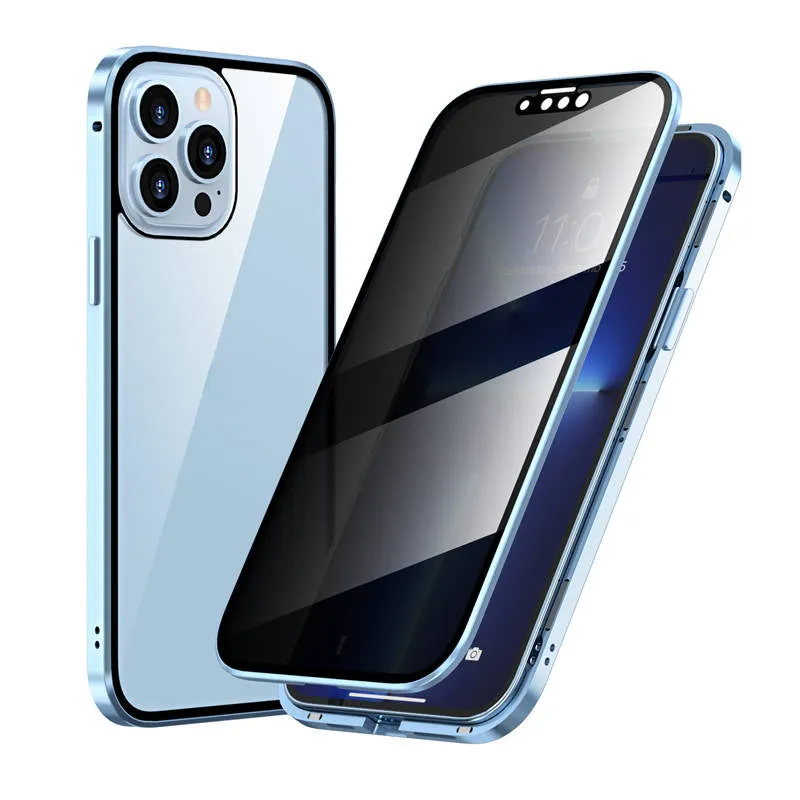 🛒⏰️𝐓𝐨𝐝𝐚𝐲'𝐬 𝐅𝐫𝐞𝐞 𝐬𝐡𝐢𝐩𝐩𝐢𝐧𝐠✈️Anti-peeping Magnetic Tempered Glass Double-sided Phone Case（Series iPhone11-16）