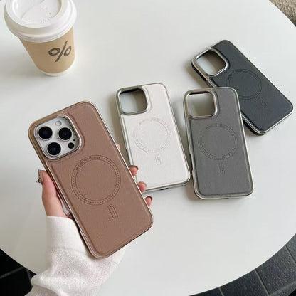 Magnetic Charging Leather Case for iPhone