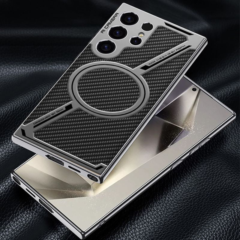 High-end Business Leather Magnetic Phone Case for Galaxy S23/S24/25 Ultra