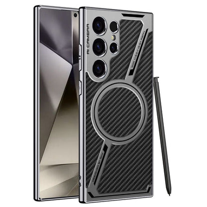 High-end Business Leather Magnetic Phone Case for Galaxy S23/S24/25 Ultra