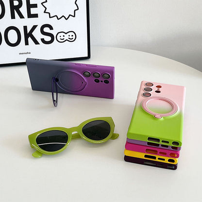 Gradient Magnetic Phone Case with Ring Stand For Samsung S23-24 Series