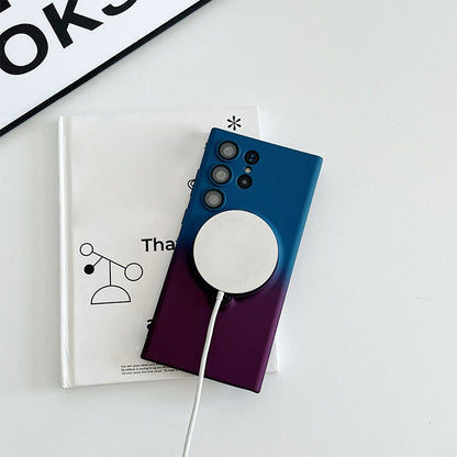 Gradient Magnetic Phone Case with Ring Stand For Samsung S23-24 Series