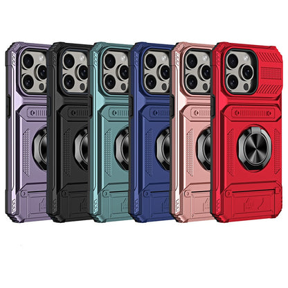 Phone Case with Card Holder & Ring Grip for iPhone