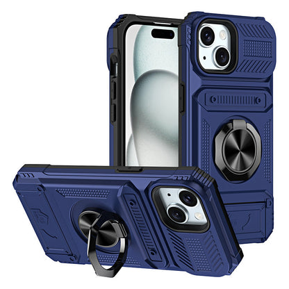 Phone Case with Card Holder & Ring Grip for iPhone