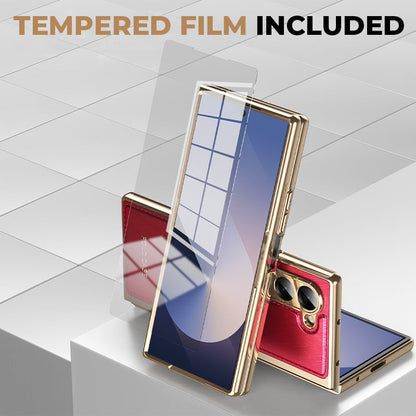 Electroplated Luxury Leather Shell-Film Integrated Protective Shell for Samsung Z Fold6/5/4/3