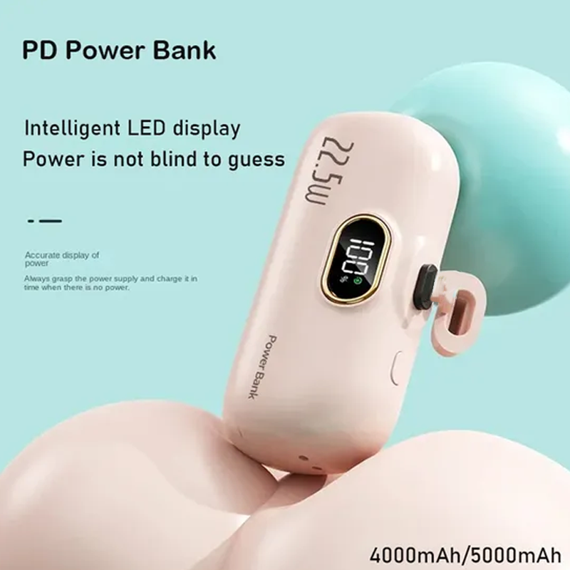 Banc Cumhachta Carger Iniompartha Mini 5000mAh le haghaidh Fón