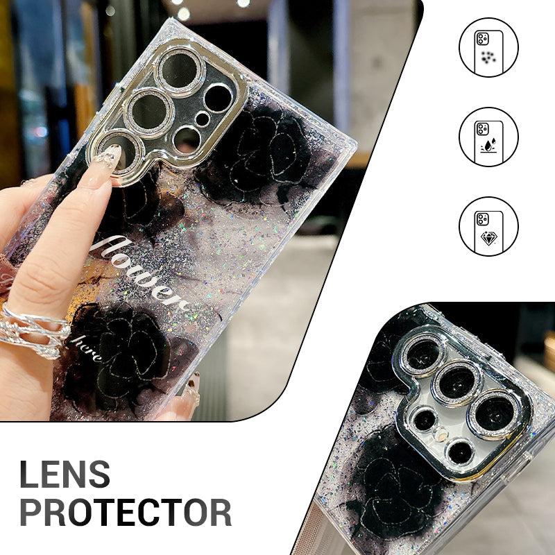 3D Rose Glitter Phone Case for Galaxy S Series