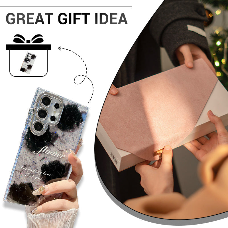 3D Rose Glitter Phone Case for Galaxy S Series