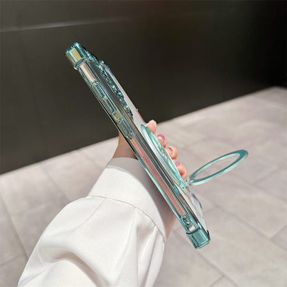 Gyroscope Transparent Phone Case With  Magnetic Bracket for Samsung S22-25
