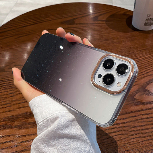 Transparent Phone Case Gradient Glitter