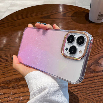 Transparent Phone Case Gradient Glitter