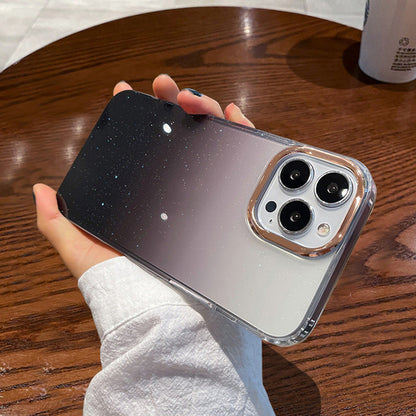 Transparent Phone Case Gradient Glitter