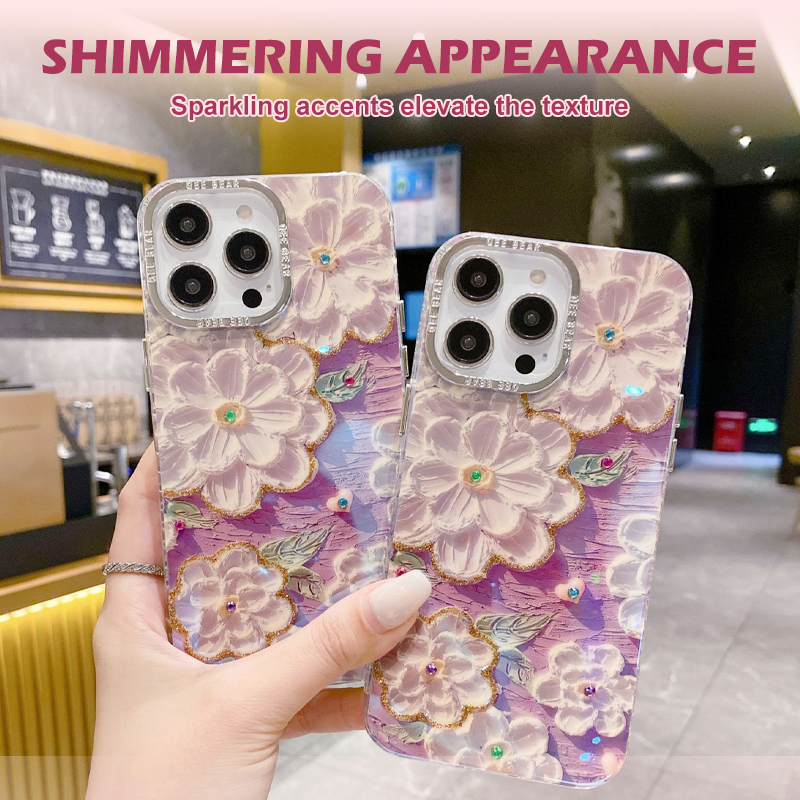 Funda floral para iPhone a prueba de golpes