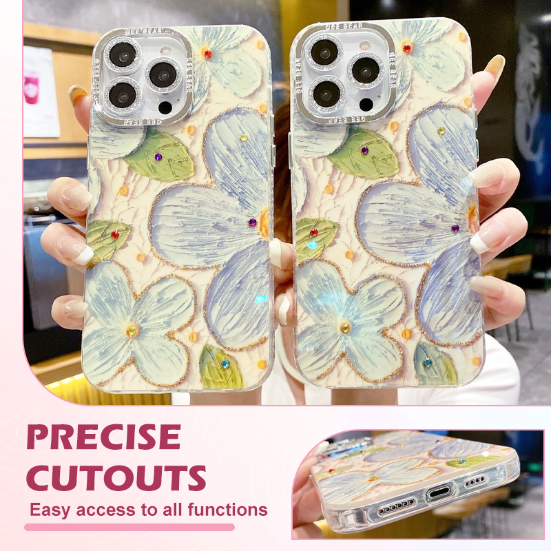 Funda floral para iPhone a prueba de golpes