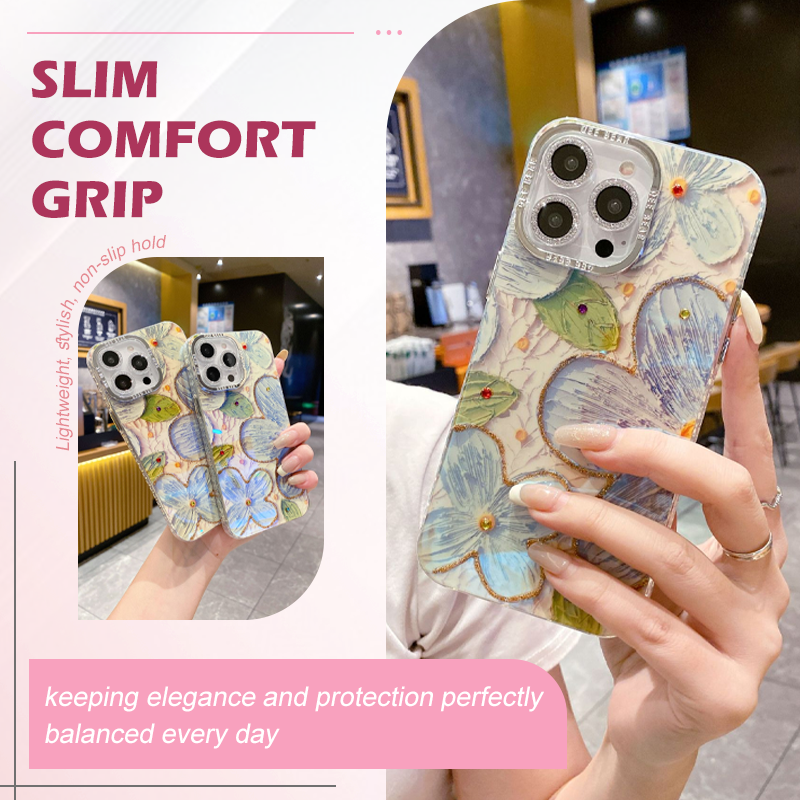 Funda floral para iPhone a prueba de golpes