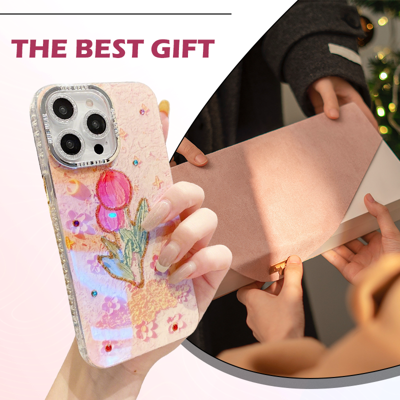 Funda floral para iPhone a prueba de golpes