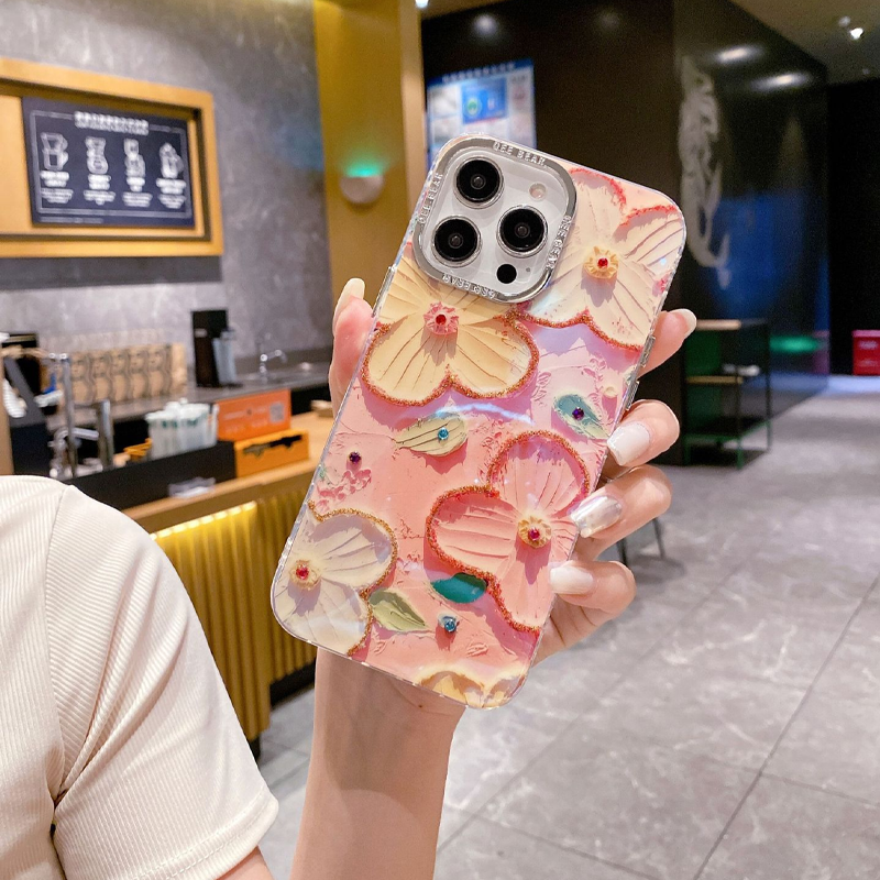 Funda floral para iPhone a prueba de golpes