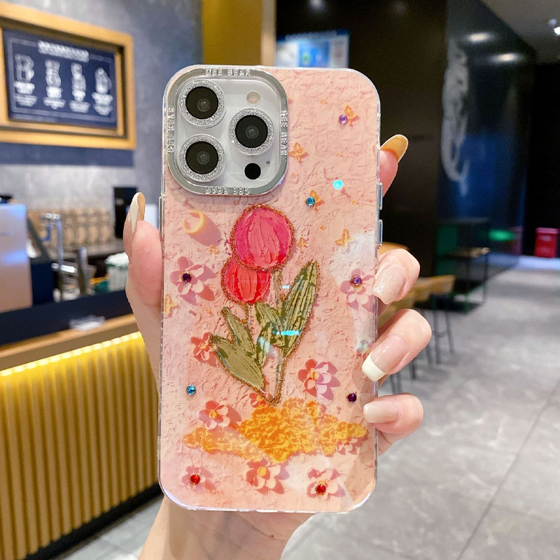 Funda floral para iPhone a prueba de golpes