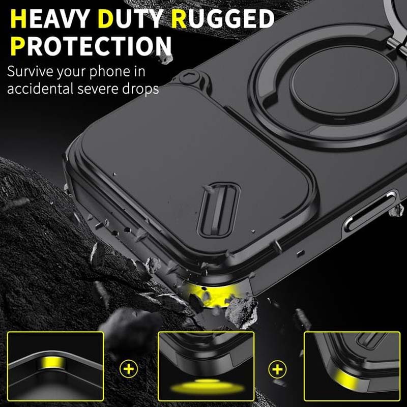 🔥Magnetic Phone Case with Ring Stand For iPhone.airbag military protection
