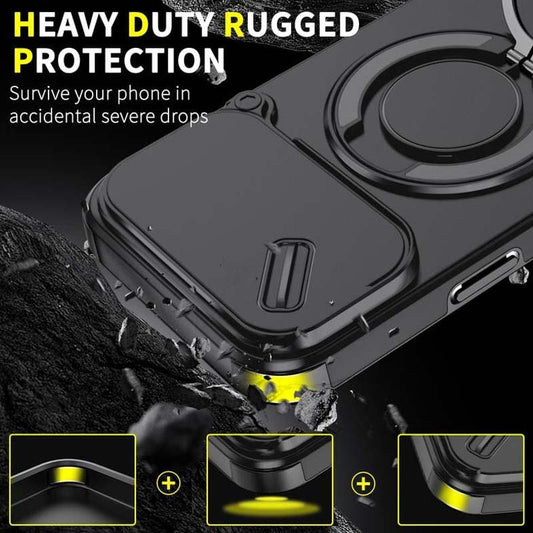 🔥Magnetic Phone Case with Ring Stand For iPhone.airbag military protection