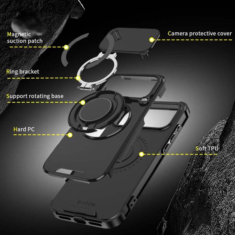 🔥Magnetic Phone Case with Ring Stand For iPhone.airbag military protection