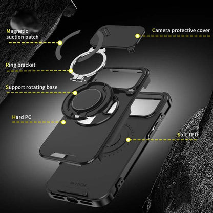 🔥Magnetic Phone Case with Ring Stand For iPhone.airbag military protection