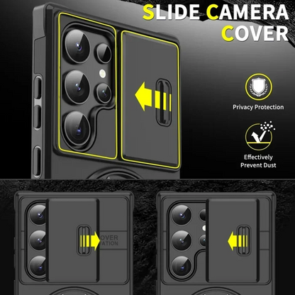 Orange and pink are sold out! 🥳 2026 Hot Seller 🥳💞 Over 50,000 units sold! 🎬🔥 50% off! Samsung 3-in-1 Magnetic Phone Case – Plug and play stand + camera bump protection + all-around protection. Your all-around everyday shield. 🛡️🧲