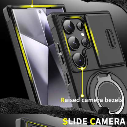 Orange and pink are sold out! 🥳 2026 Hot Seller 🥳💞 Over 50,000 units sold! 🎬🔥 50% off! Samsung 3-in-1 Magnetic Phone Case – Plug and play stand + camera bump protection + all-around protection. Your all-around everyday shield. 🛡️🧲