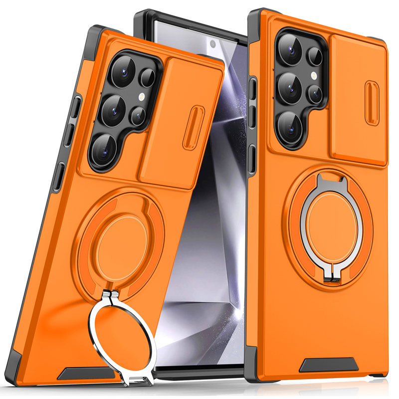 Orange and pink are sold out! 🥳 2026 Hot Seller 🥳💞 Over 50,000 units sold! 🎬🔥 50% off! Samsung 3-in-1 Magnetic Phone Case – Plug and play stand + camera bump protection + all-around protection. Your all-around everyday shield. 🛡️🧲