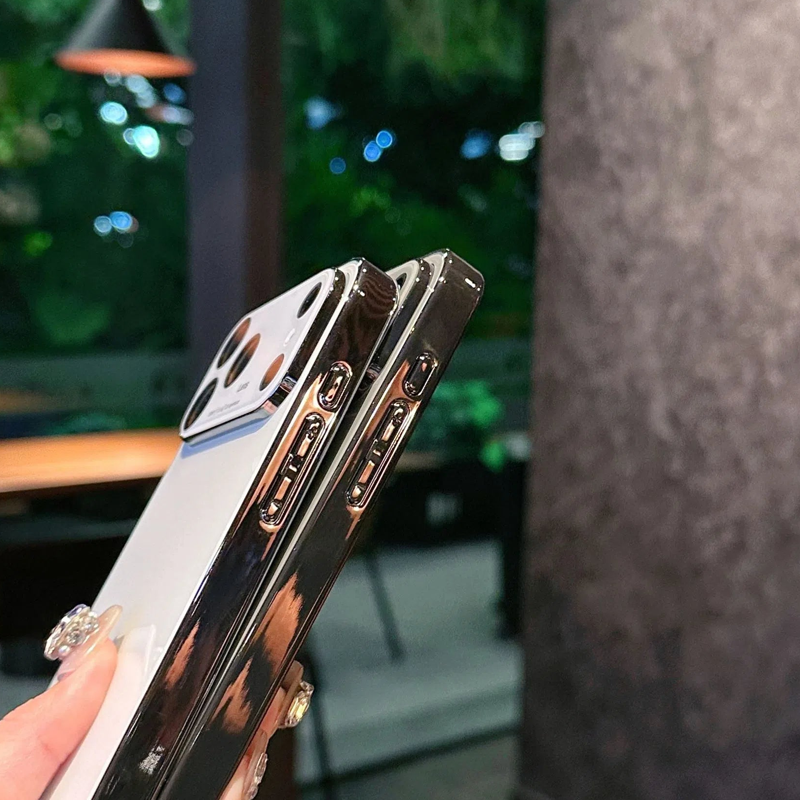 Luxury Plating Bumper Case with Integrated Lens Guard