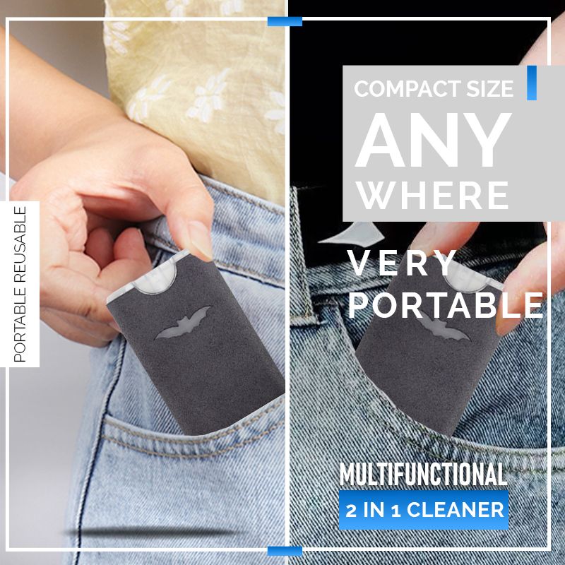 🔥Limited-time Buy 1 Get 1 Free offer🔥Portable Reusable 2 in 1 Screen Cleaner & Microfiber Cloth
